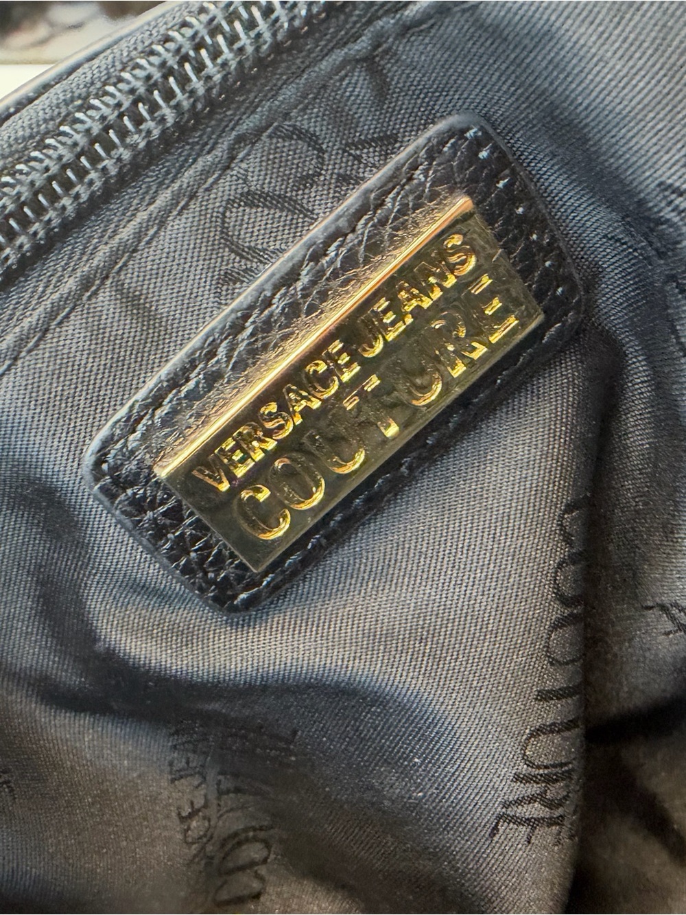 Versace Jeans Couture Black Leather Crossbody with Gold Crest Hardware - Picture 6 of 9